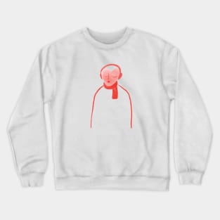 Red heart with headphones listening to music Crewneck Sweatshirt